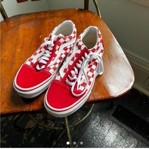 Red checkered Vans